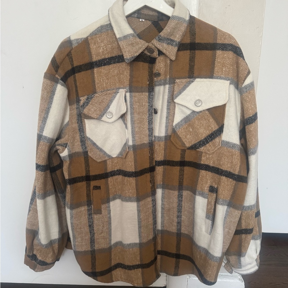 Plaid Button-Up Jacket - Picture 2 of 3